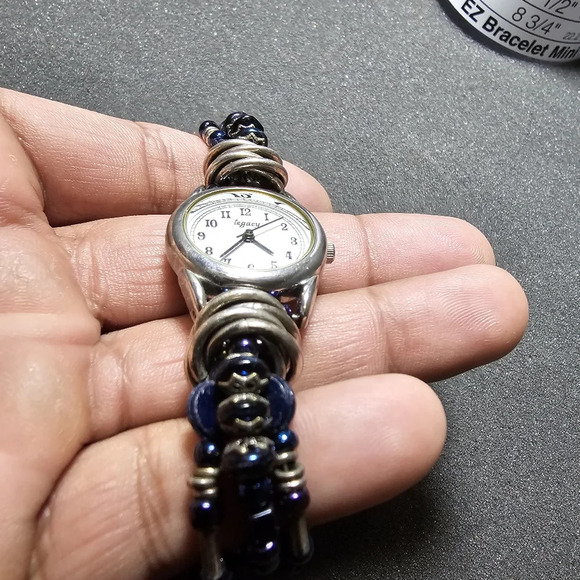 Legacy Ladies Quartz Fashion Watch Desert Heart Glass Bead Watch Band Working sh - Picture 4 of 10